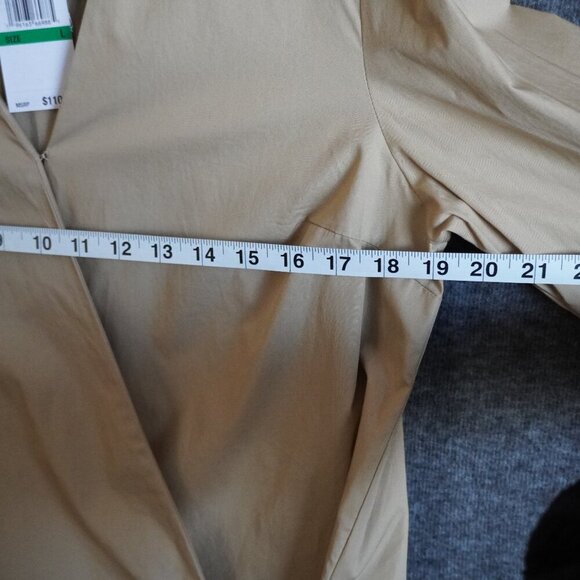 Michael Kors Khaki Women's Long Sleeve Poplin Wrap Top - Picture 8 of 8